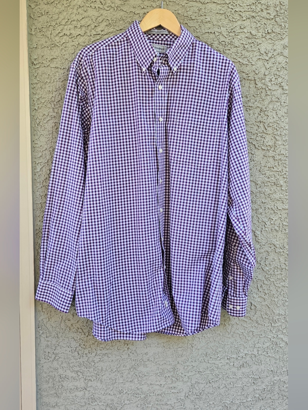 Paul Fredrick Purple Gingham Button-Down Shirt